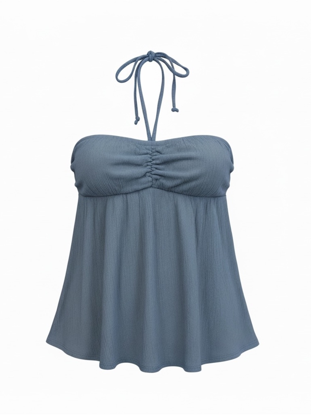 Brandy Melville Europe Exclusive Baby Blue Flowy Tube Top Halter Side Slits
